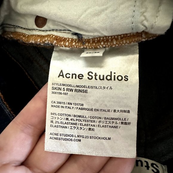 Acne Studios Skin 5 Raw Rinse Jeans - Picture 7 of 11